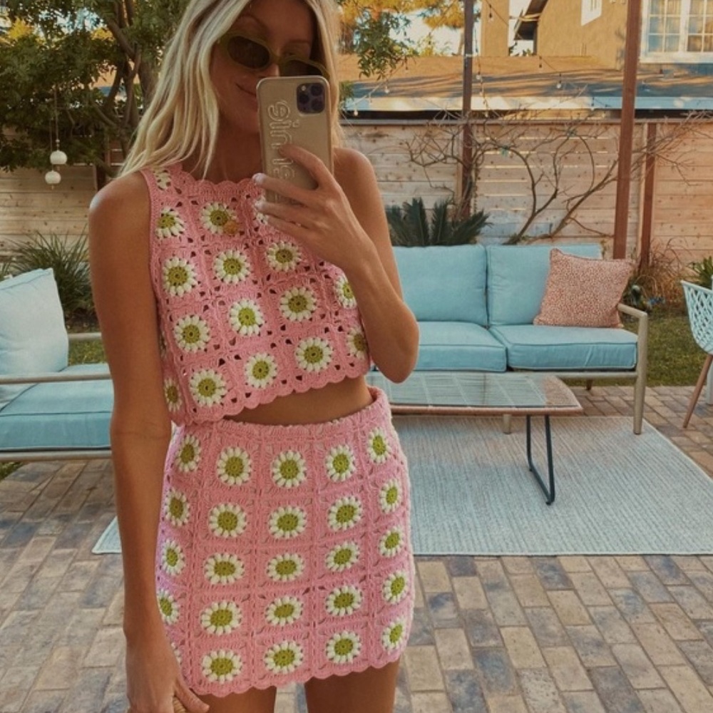 Show me your Mumu Pisces Skirt Pink Lemonade Crochet Size Small